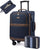 LOVEVOOK Carry On Luggage 22x14x9 Airline Approved,20 Inch Suitcases with Spinner Wheels,Softside Carry-on Suitcase with TSA Lock for Men Women Business Trip Weekender Travel,Green&Brown